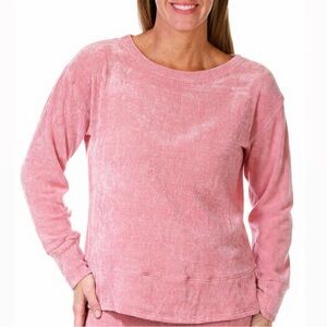 CHENAULT WOMEN L PINK 100%
POLYESTER KNIT LONG SLEEVE ROUND
NECK SWEATER NWT